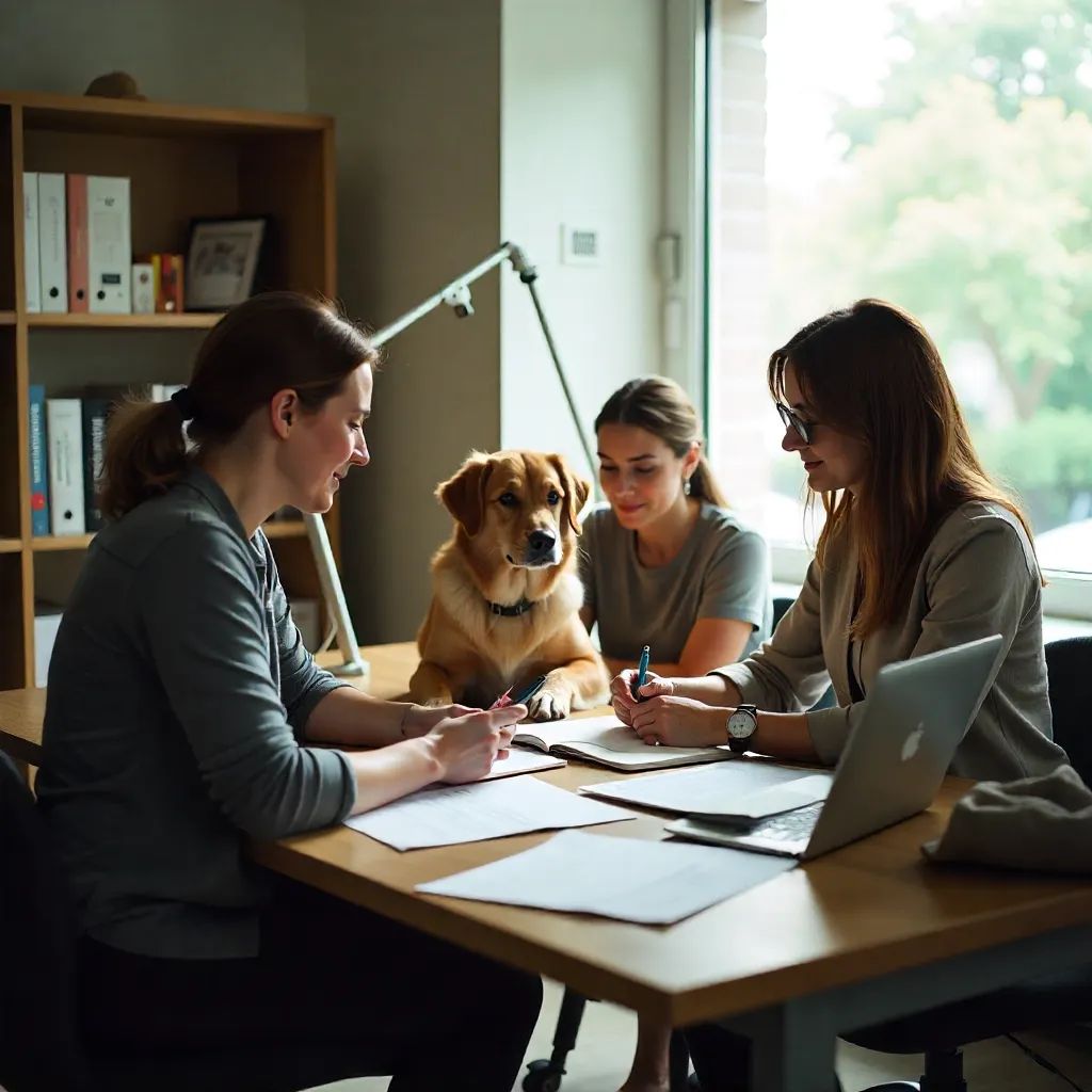 Veterinario realizando examen a mascota